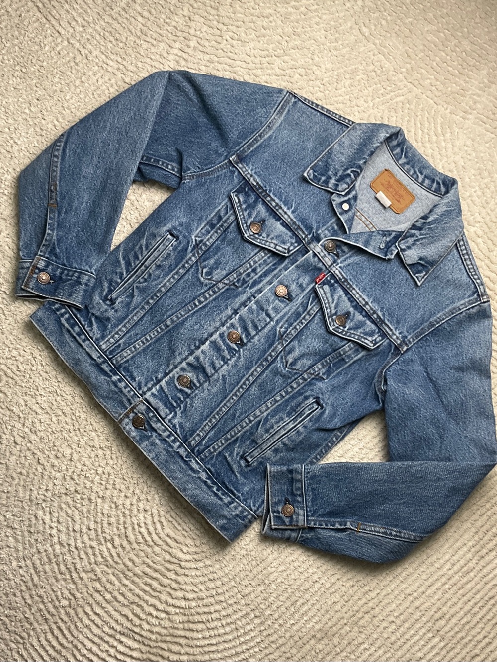 Levi's Classic Blue Denim Jean Jacket 76706 Kids Size 18 Fits Women’s XS